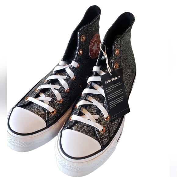 Converse CTAS Lift Hi Metallic Glitter Platform Sneaker - Picture 3 of 7